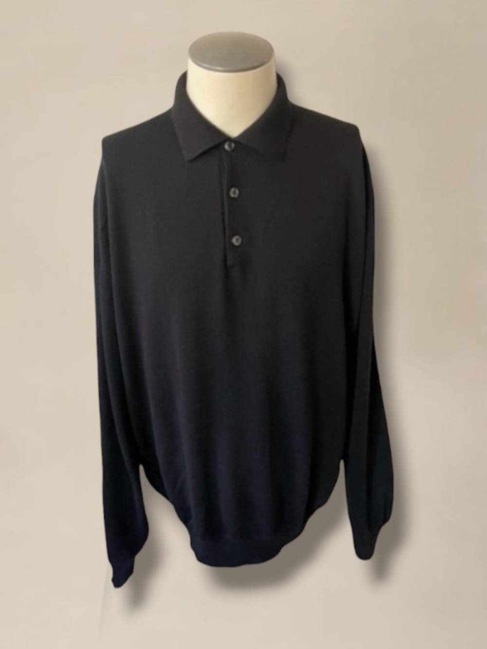 MITCHELLS CASHMERE WOOL SILK BLACK SWEATER SIZE X-LARGE ITALY